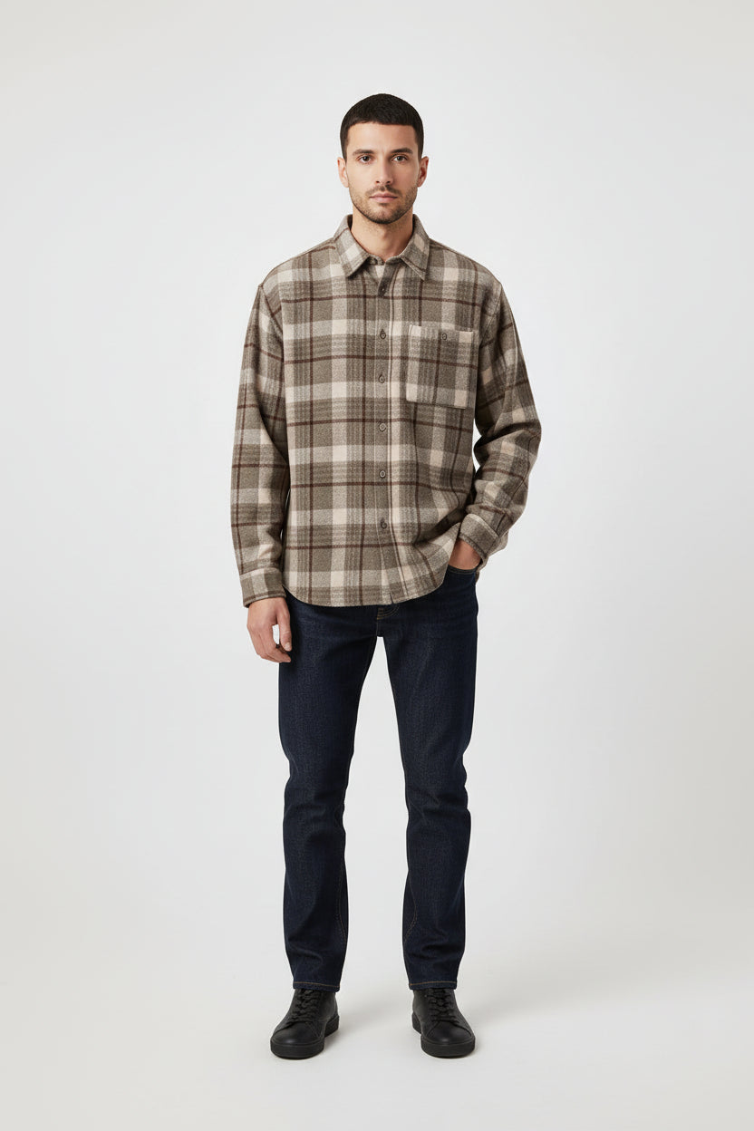 Plaid Cotton Loose Fit Long Sleeve Casual Shirt Jacket