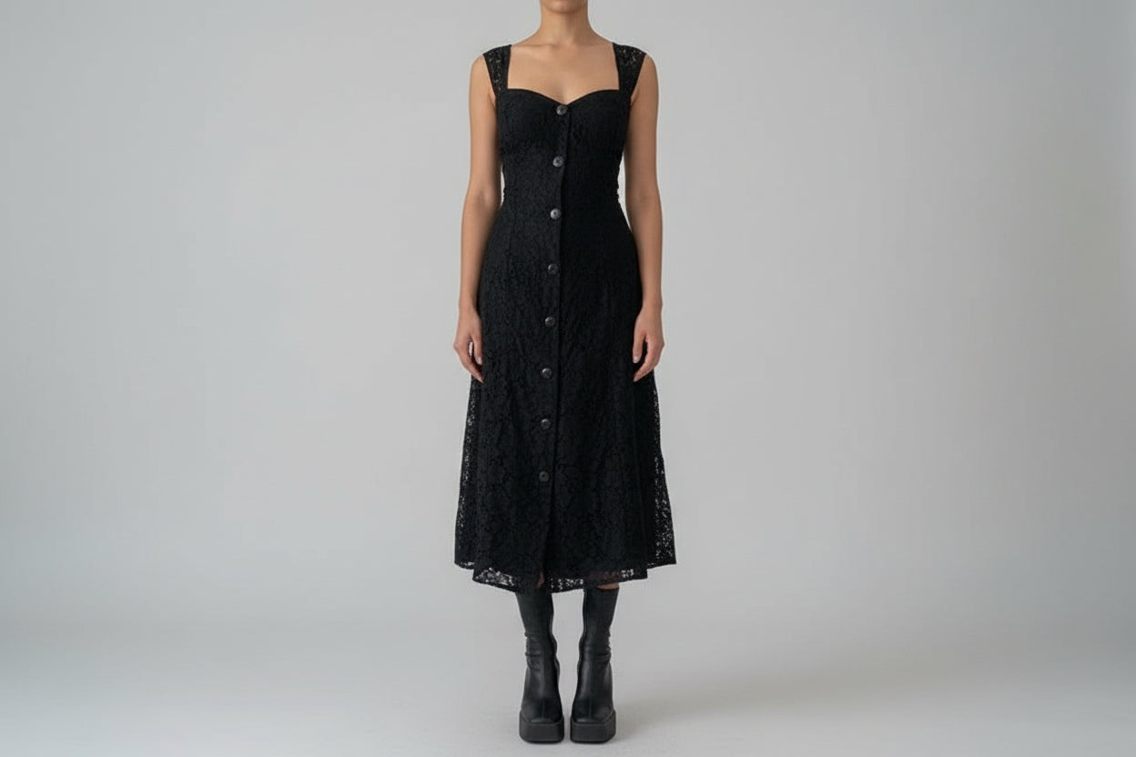 Women’s Solid Color Buckle Waist A-Line Sling Dress