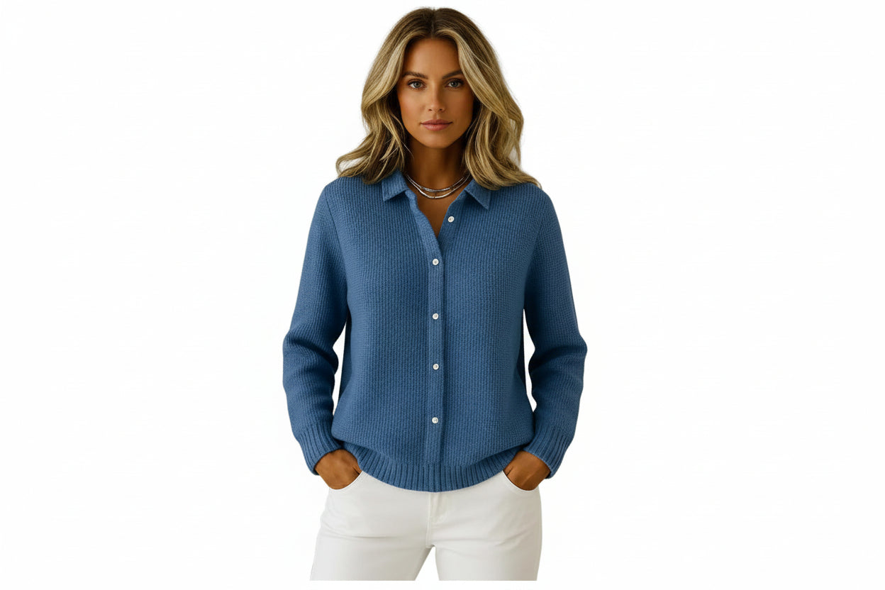 Women’s Casual Button Lapel Knit Cardigan Sweater