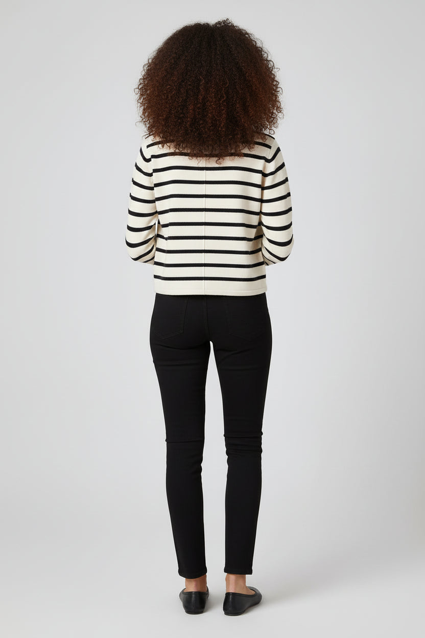 Women’s Striped Knit Cardigan Short Coat