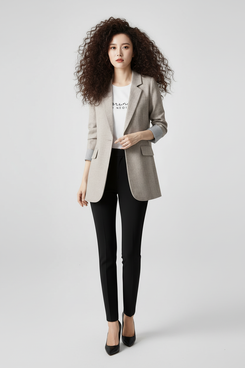Women’s Casual Professional Tailored Suit Top Commuter Style