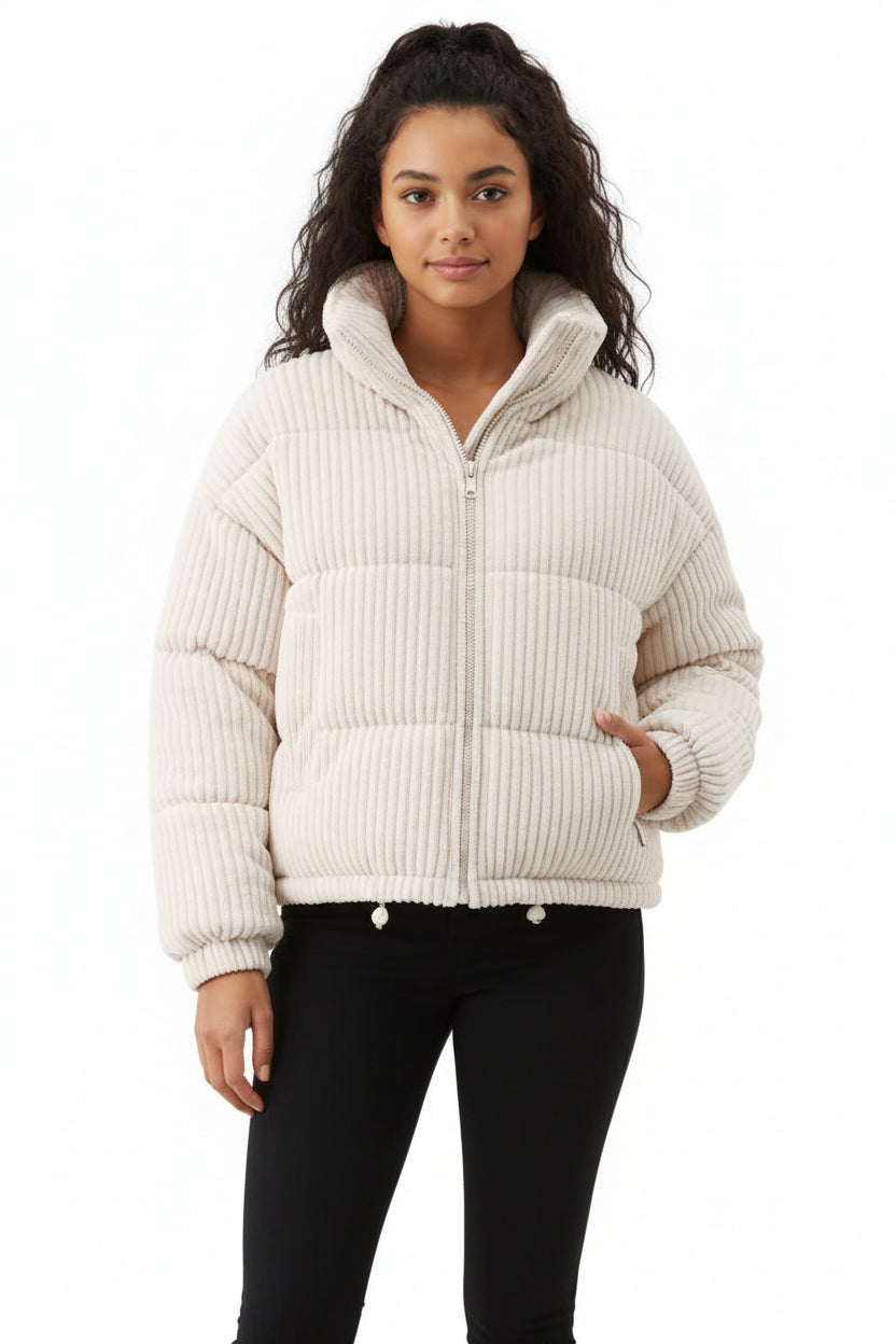 Women’s Corduroy  Short Loose Fit Puffer Jacket Coat