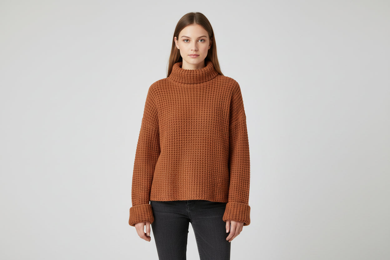 Women’s Cotton Blend Sweater Long Sleeve Knit Top