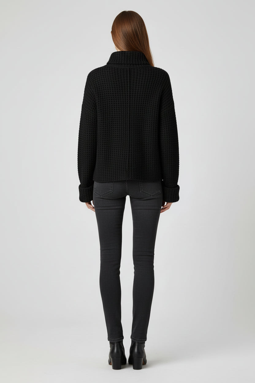 Women’s Cotton Blend Sweater Long Sleeve Knit Top