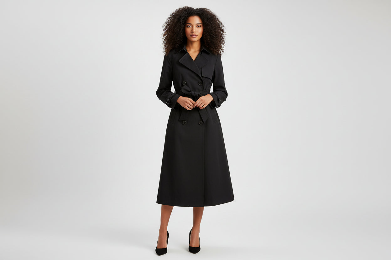 Women’s Double Breasted Mid-Length Trench Coat