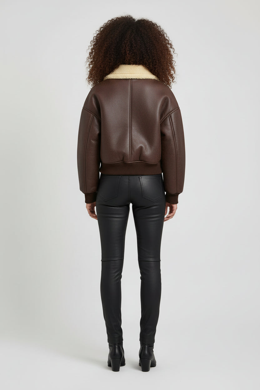 Women’s Thickened Double-Sided Lapel Pilot Jacket