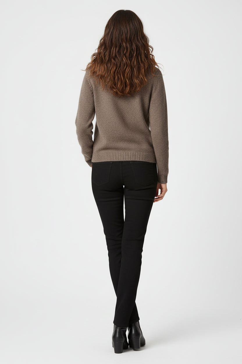 Women’s Faux Fur-Effect Lapel Knitted Coat