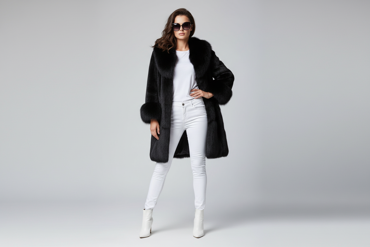 Women’s Faux Fur Coat Mid-Length Winter Jacket