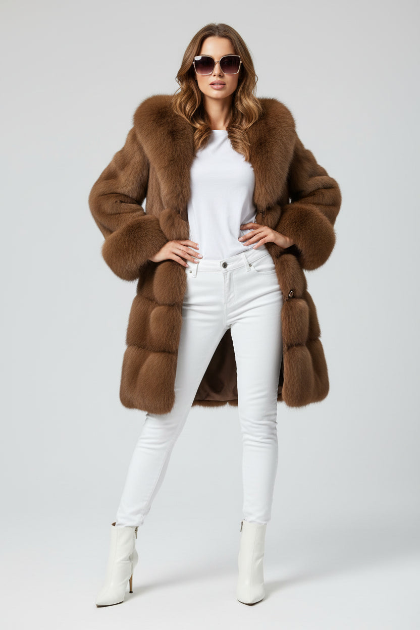 Women’s Faux Fur Coat Mid-Length Winter Jacket