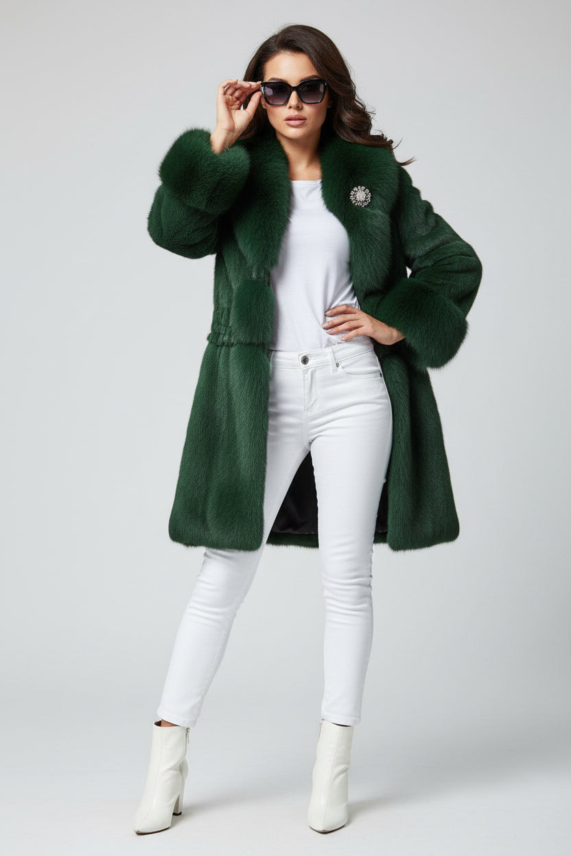 Women’s Faux Fur Coat Mid-Length Winter Jacket