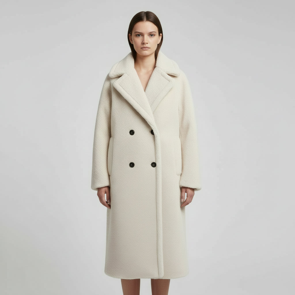 Women’s Faux Fur Wool-Style Coat for Winter