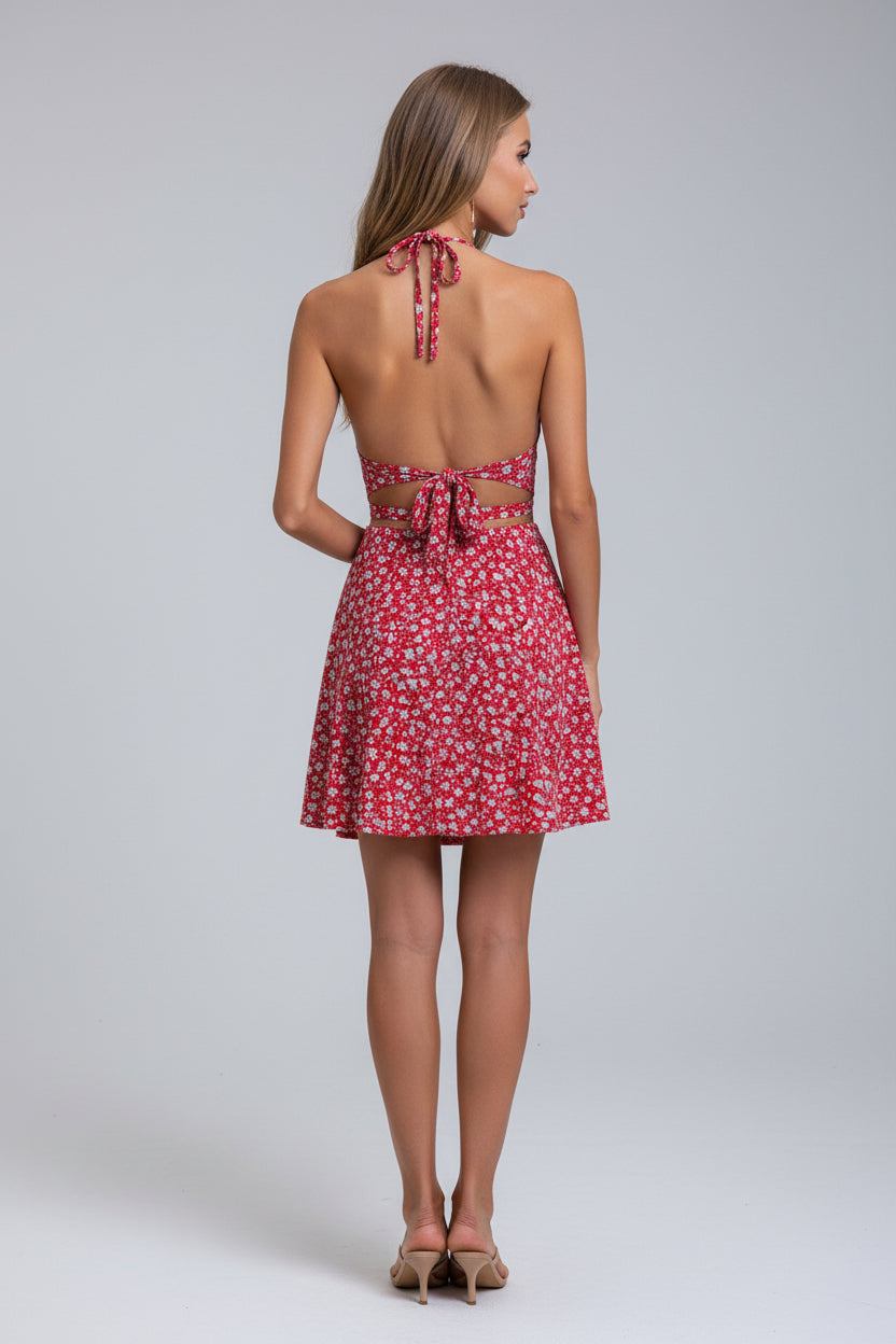 Women’s Floral Chiffon Midi Dress