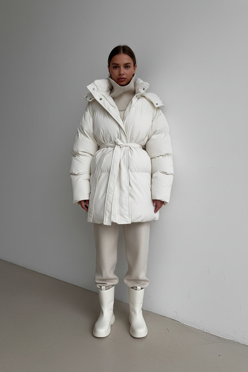 Women’s Hooded Mid-Length Cotton-Padded Jacket