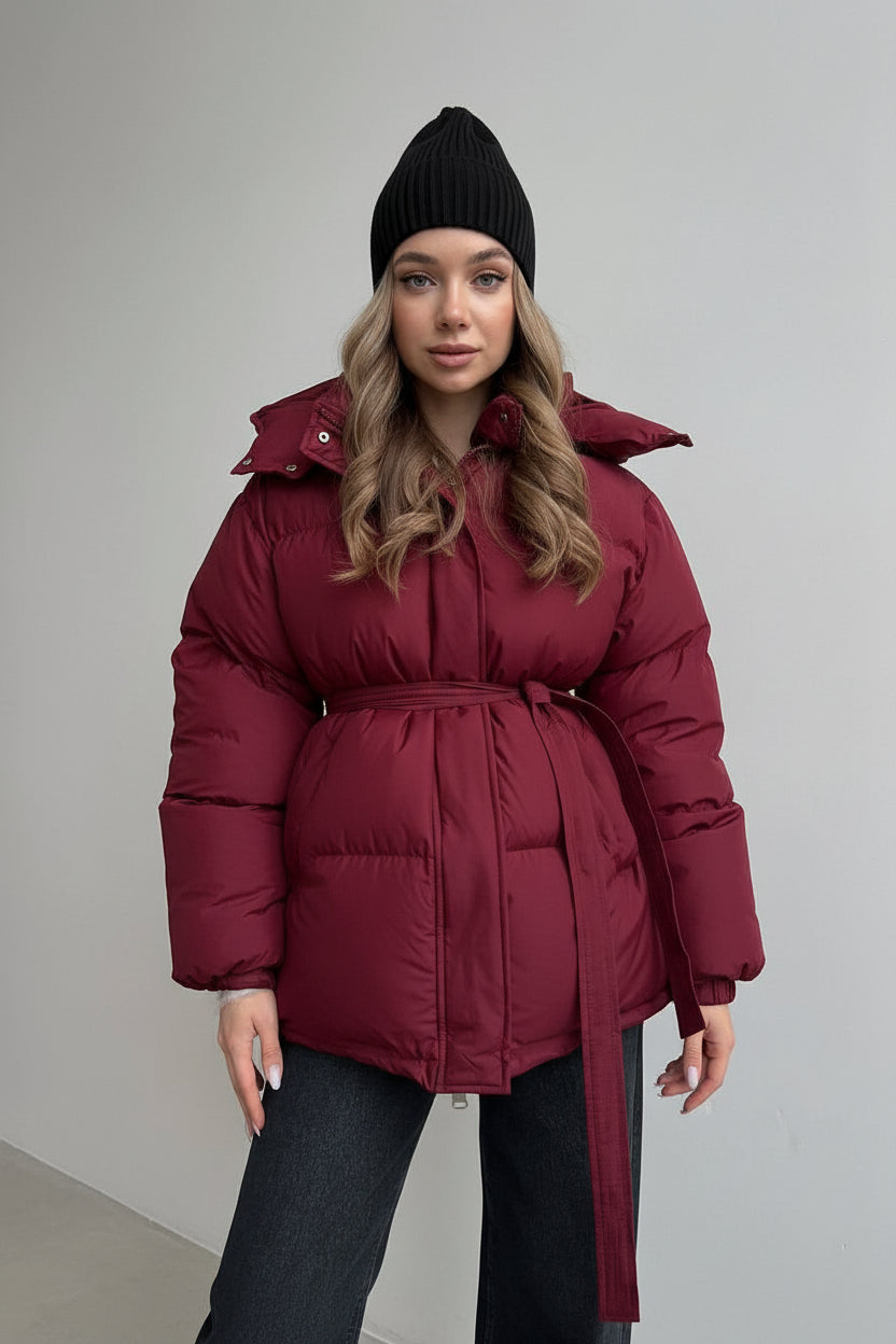 Women’s Hooded Mid-Length Cotton-Padded Jacket