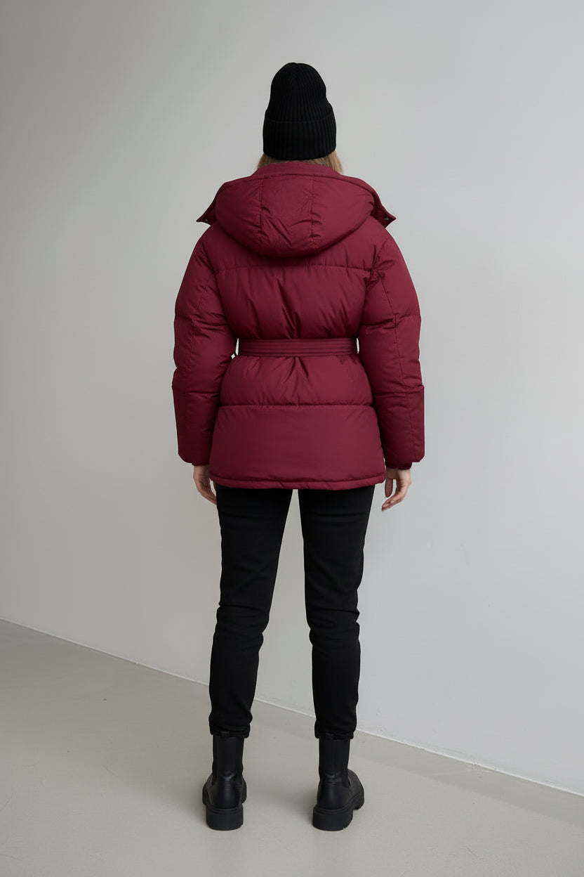 Women’s Hooded Mid-Length Cotton-Padded Jacket