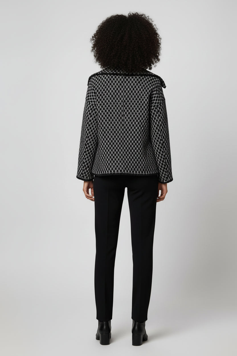 Women’s Loose-Fit Plaid Knitted Cardigan Coat