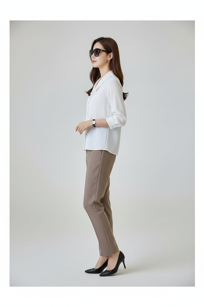 Women’s Korean Style Satin Long Sleeve Shirt