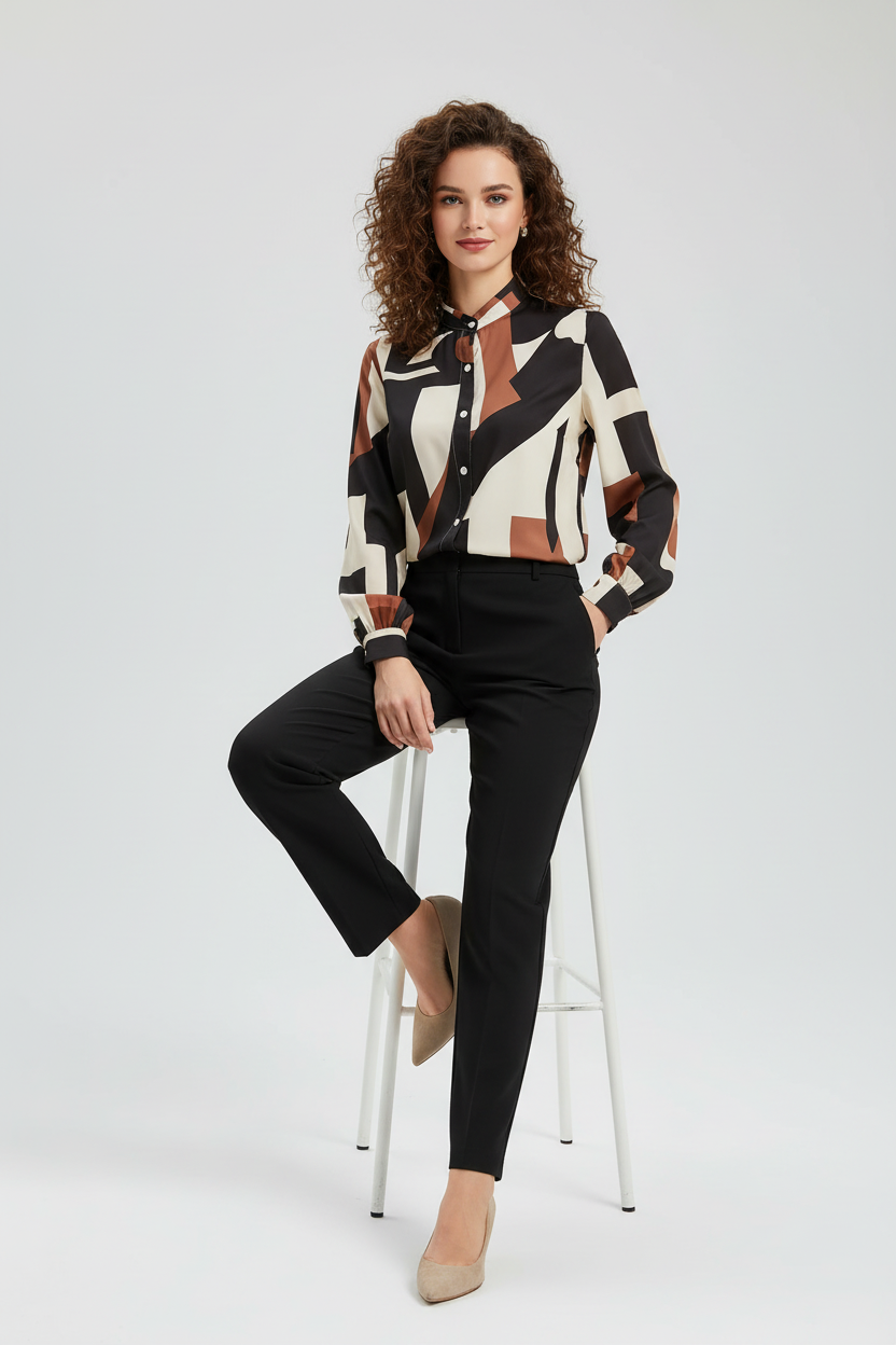 Sitting on stool view