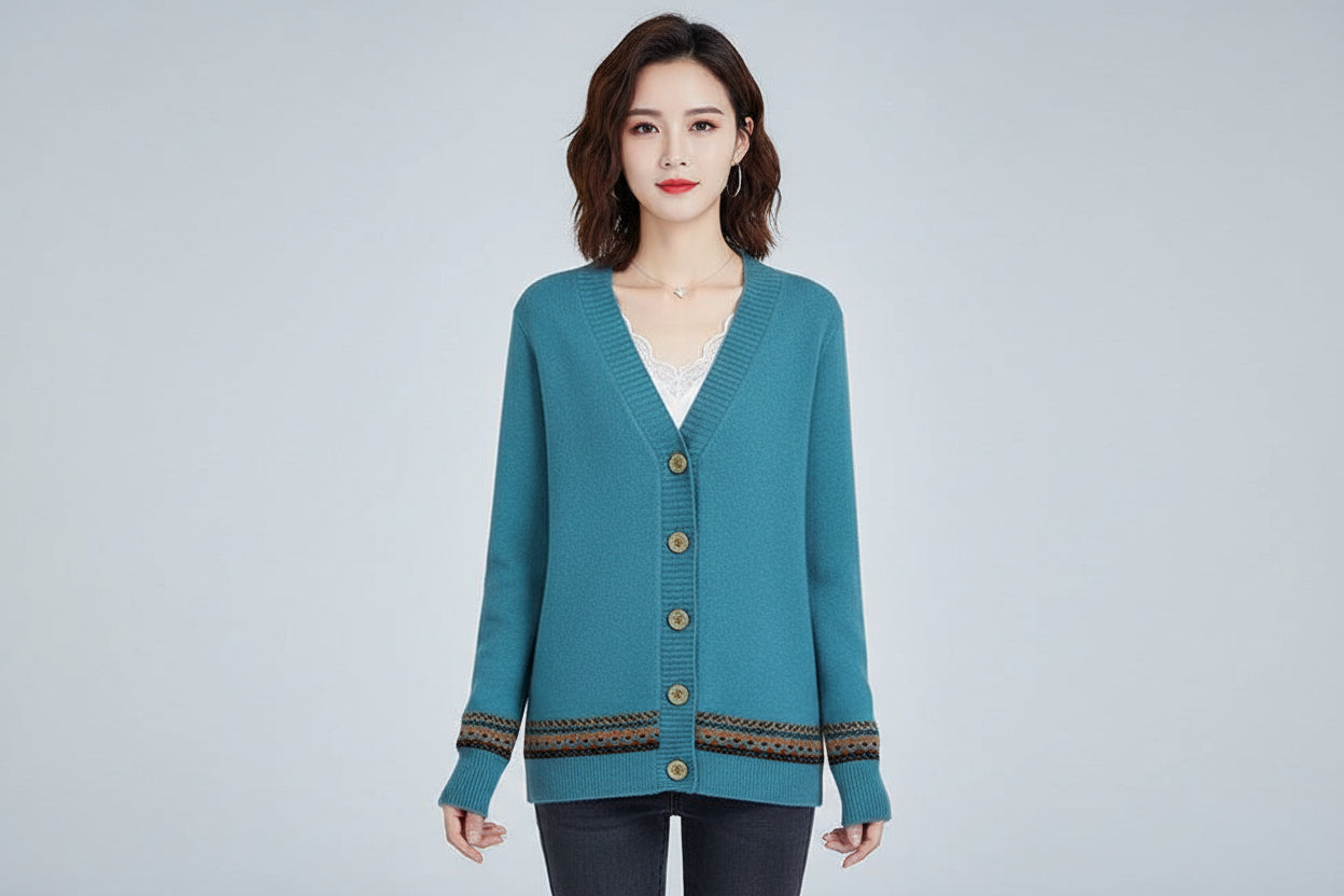 Women’s Lightweight V-Neck Cardigan Thin Spring Knit Button-Up Sweater