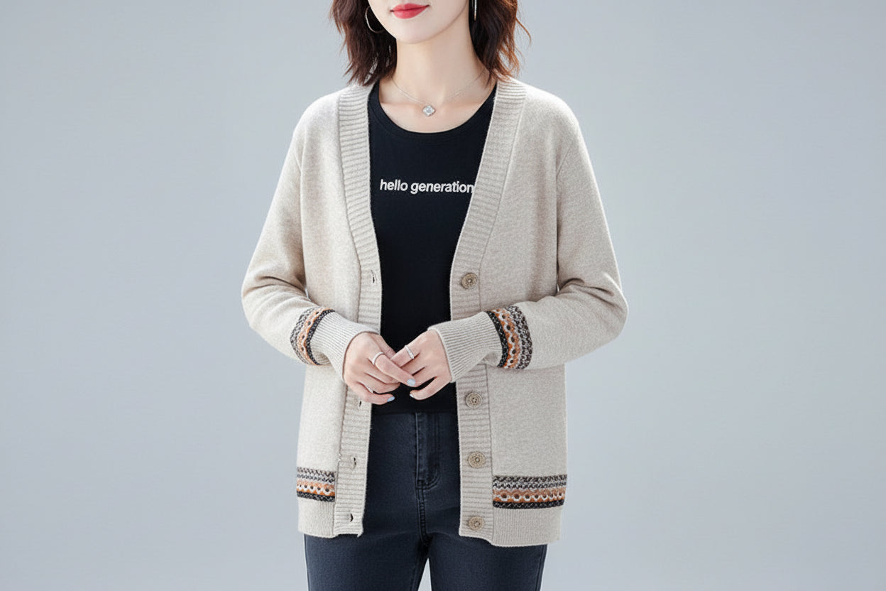 Women’s Lightweight V-Neck Cardigan Thin Spring Knit Button-Up Sweater