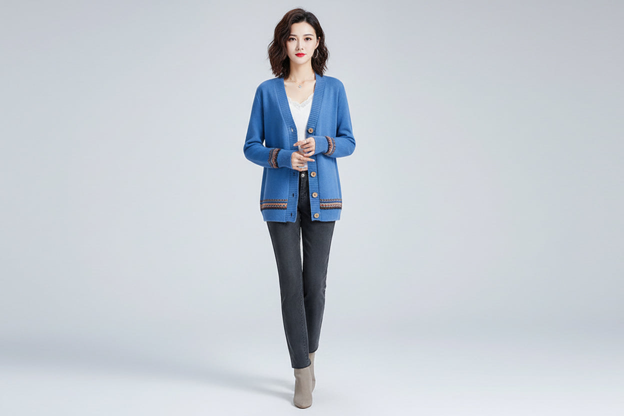 Women’s Lightweight V-Neck Cardigan Thin Spring Knit Button-Up Sweater