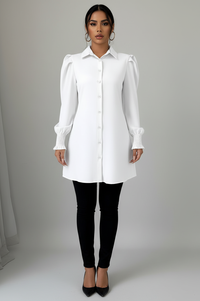 Full body front view white shirt