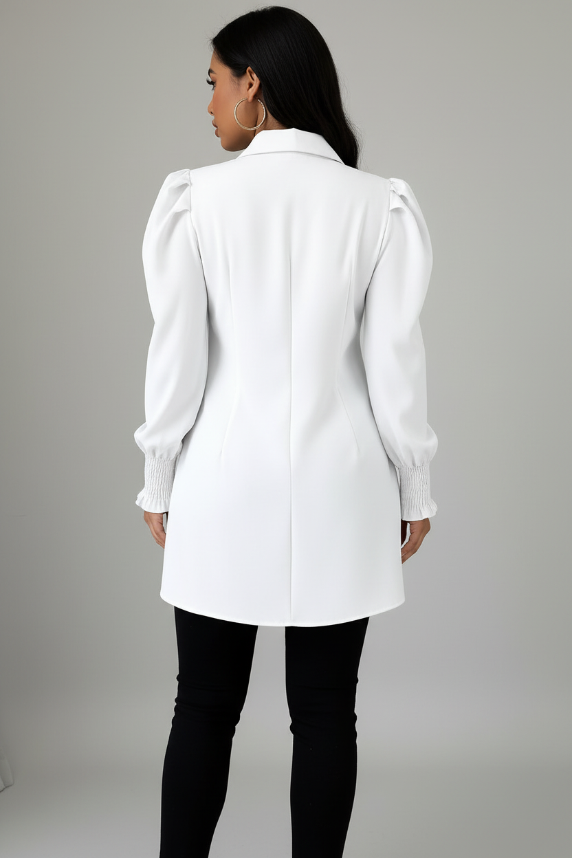 Full body back view white shirt