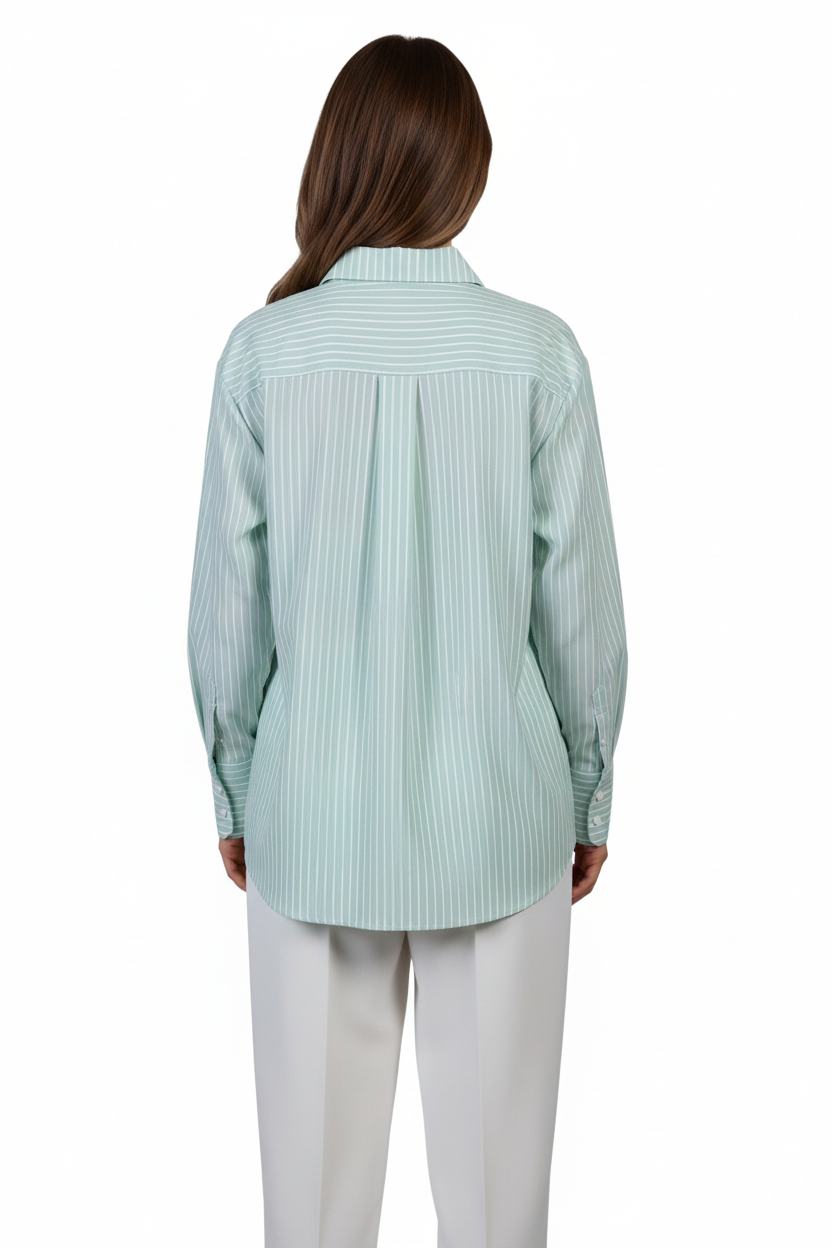 Full body back view buttoned shirt