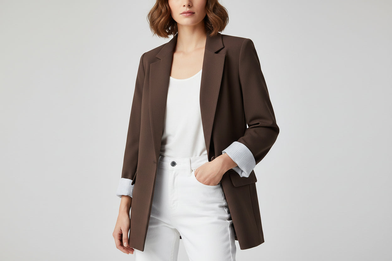Women’s Loose Fit Solid Color Casual Blazer Suit Jacket