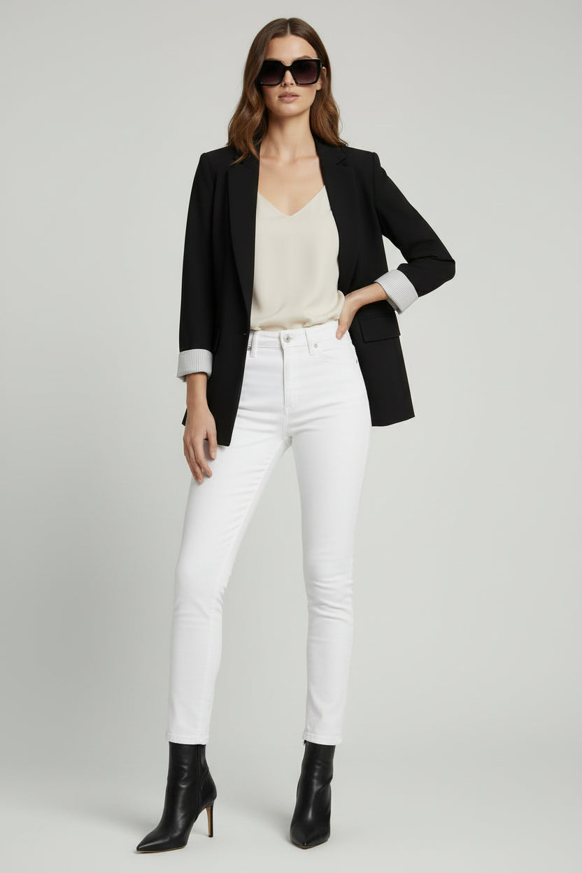 Women’s Loose Fit Solid Color Casual Blazer Suit Jacket