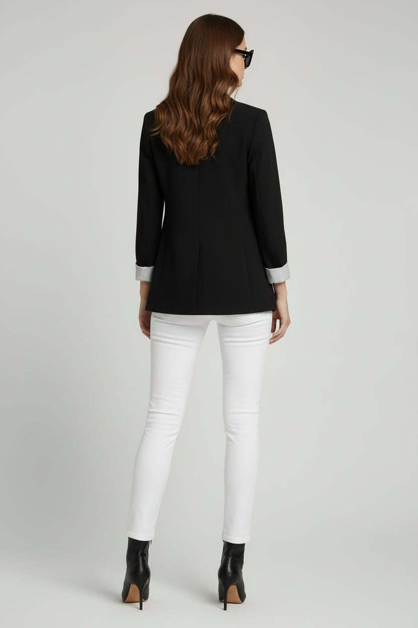 Women’s Loose Fit Solid Color Casual Blazer Suit Jacket