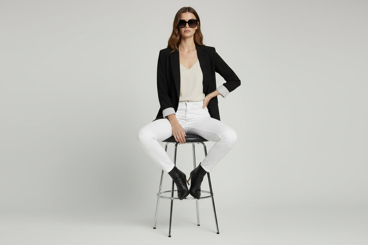 Women’s Loose Fit Solid Color Casual Blazer Suit Jacket