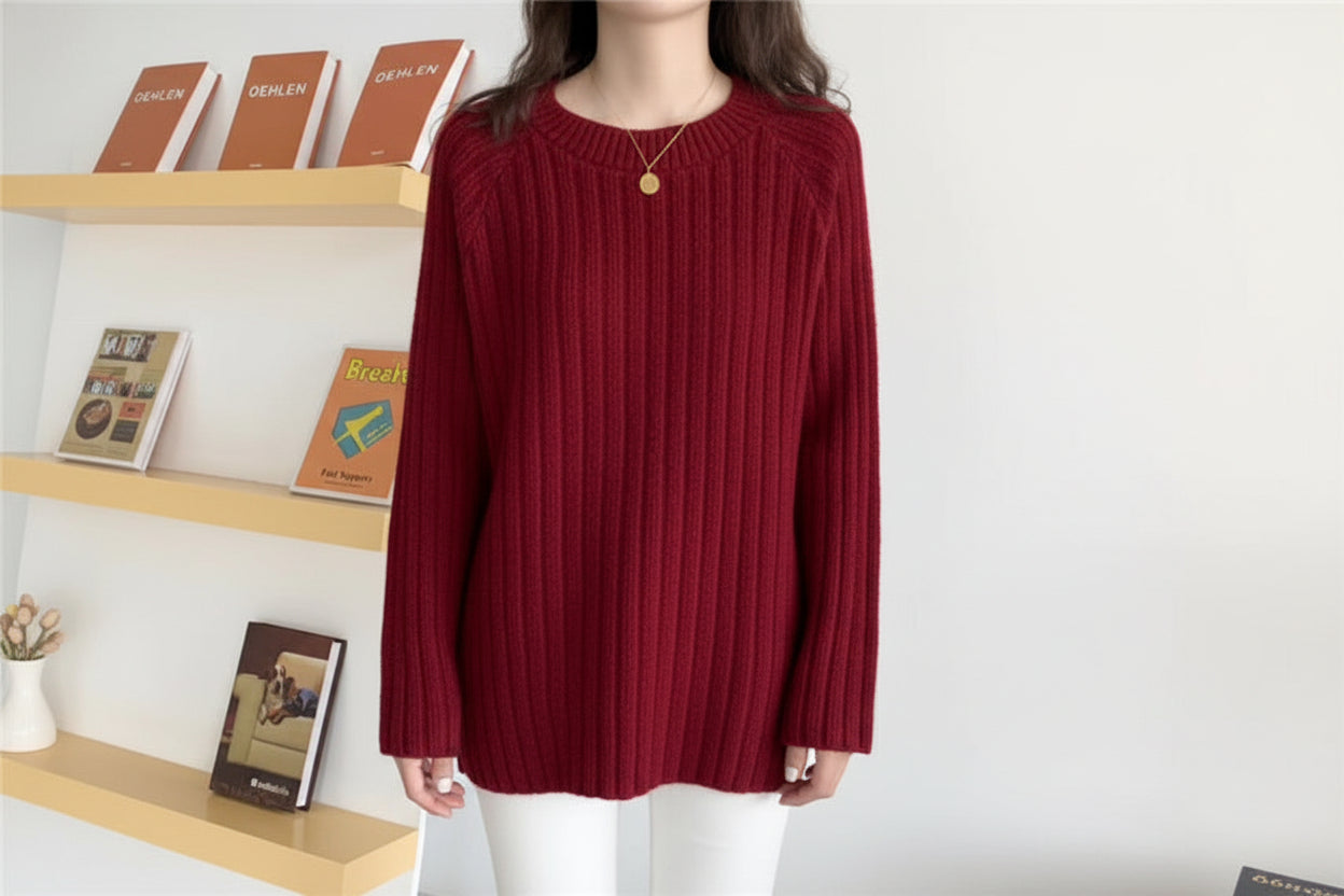 Women’s Long Sleeve Loose Knit Pullover Sweater