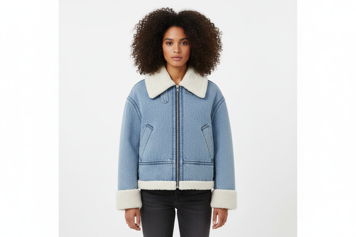 Women’s Fashion Fleece Motorcycle Jacket