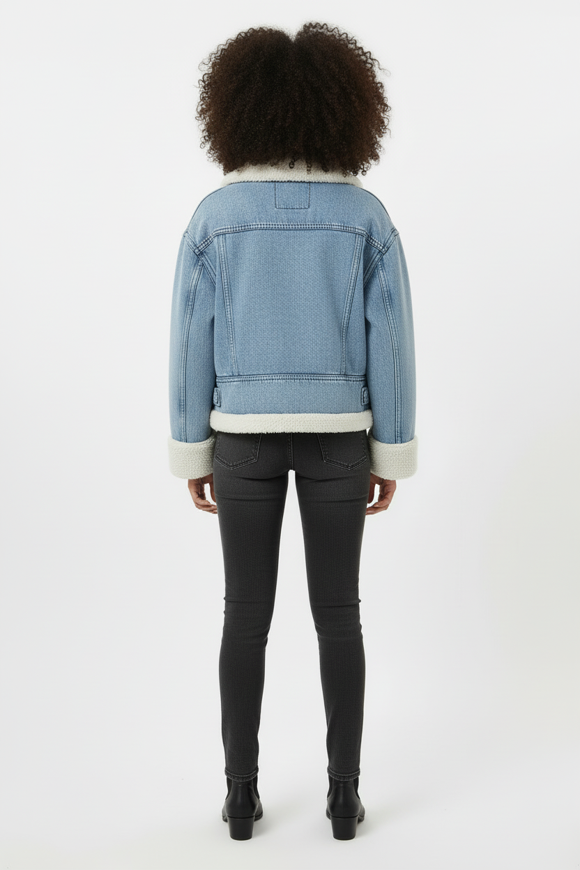 Women’s Fashion Fleece Motorcycle Jacket