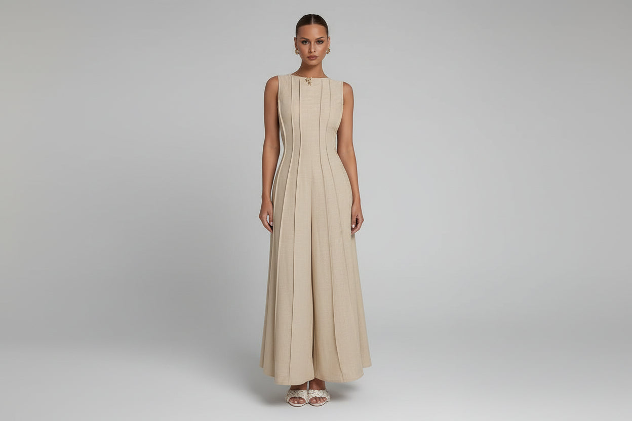 Women’s Sleeveless Pleated Maxi Dress