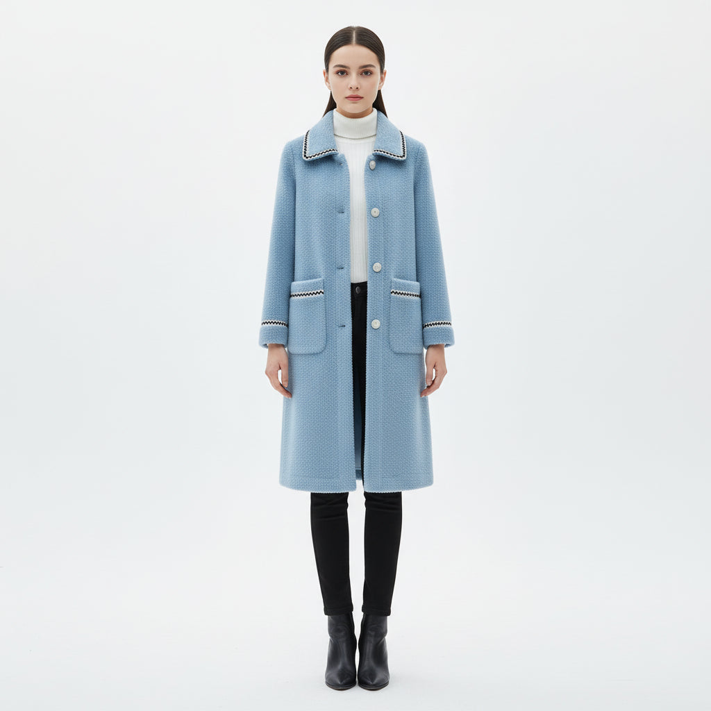 Women's Soft Straight Mid-length Mink Fleece Coat