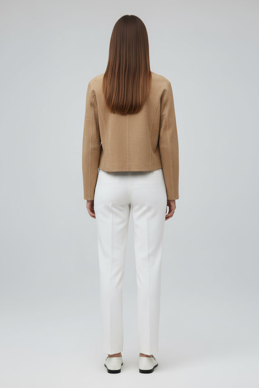 Women’s Long-Sleeve Turn-Down Collar Retro Coat