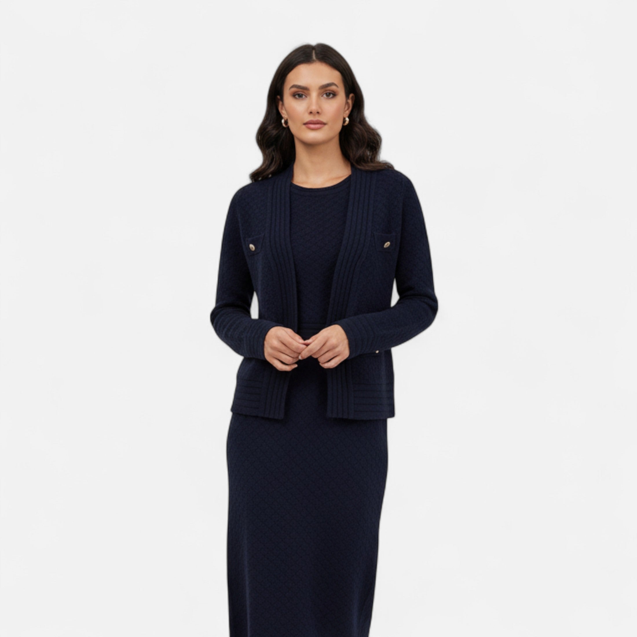 Women’s Two-Piece Heritage Knit Cardigan and Skirt Set