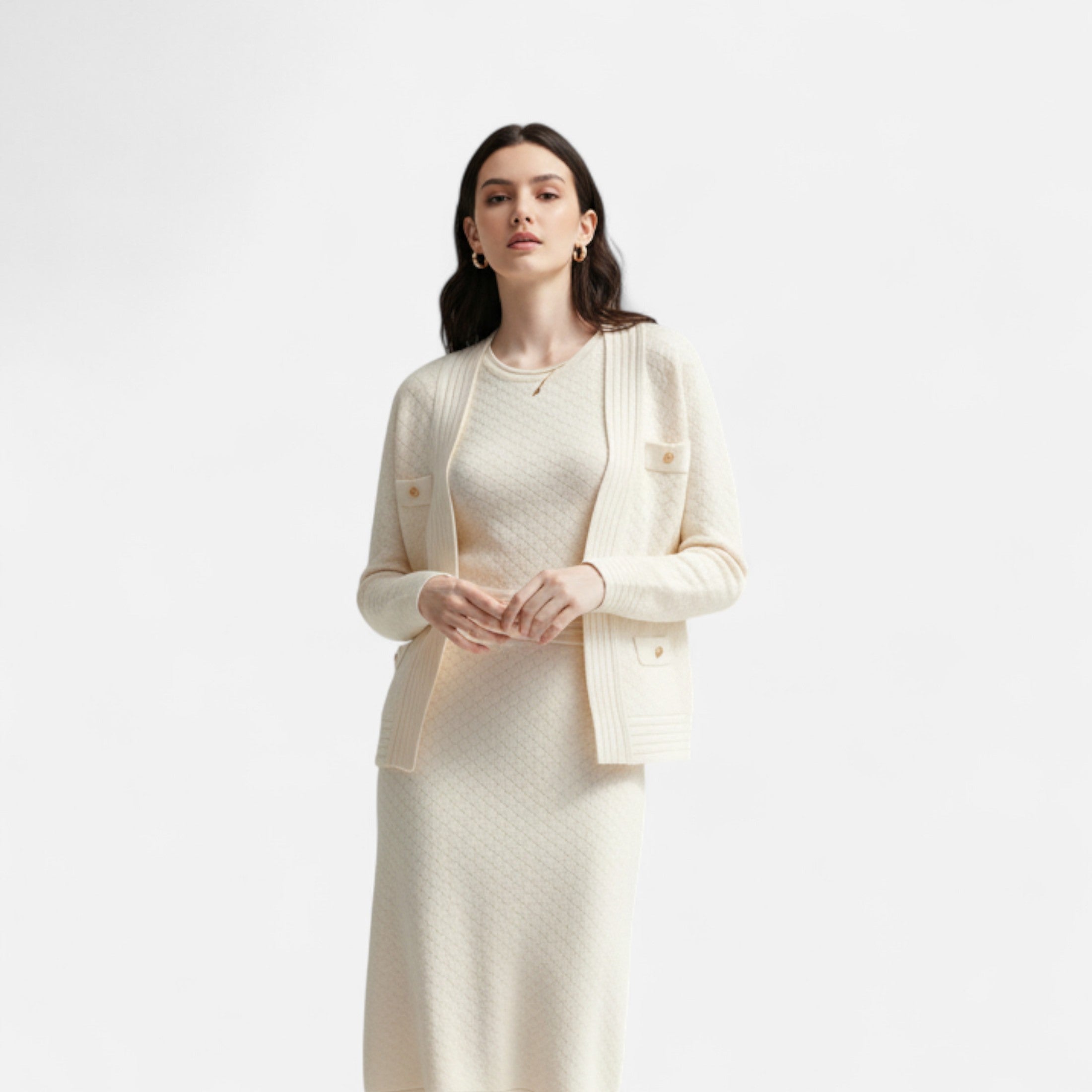 Women’s Two-Piece Heritage Knit Cardigan and Skirt Set