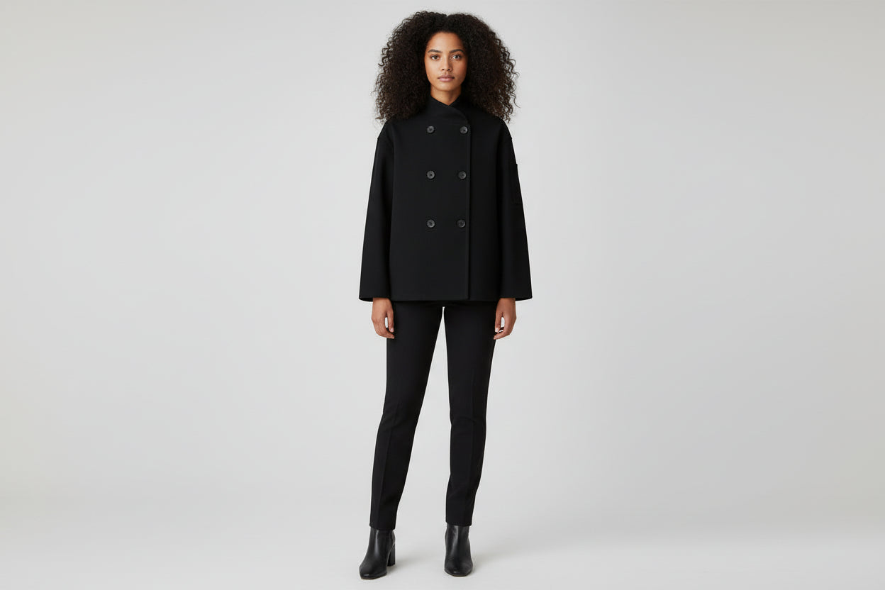 Women’s Two-Tone Long Woolen Coat