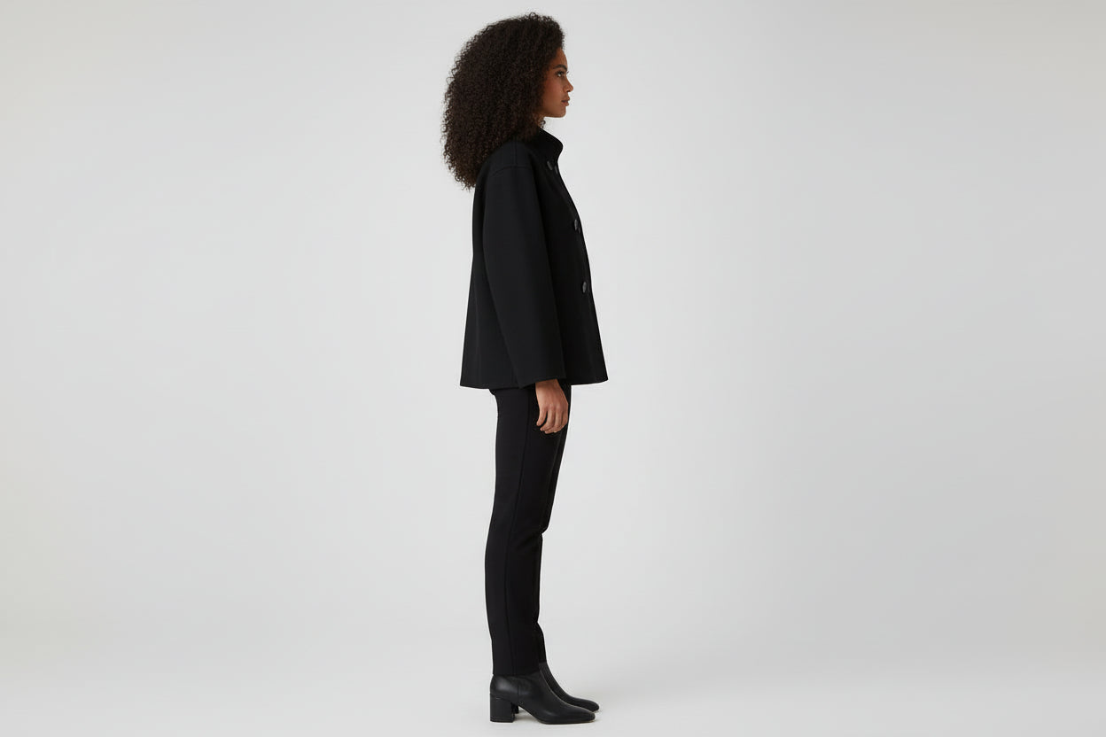 Women’s Two-Tone Long Woolen Coat