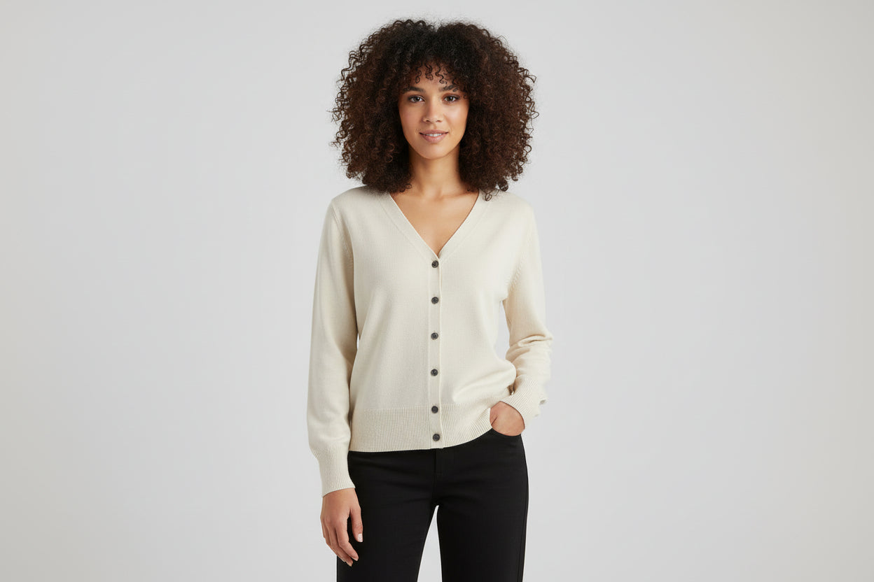 Women’s V-Neck Long Sleeve  Knit Cardigan Sweater