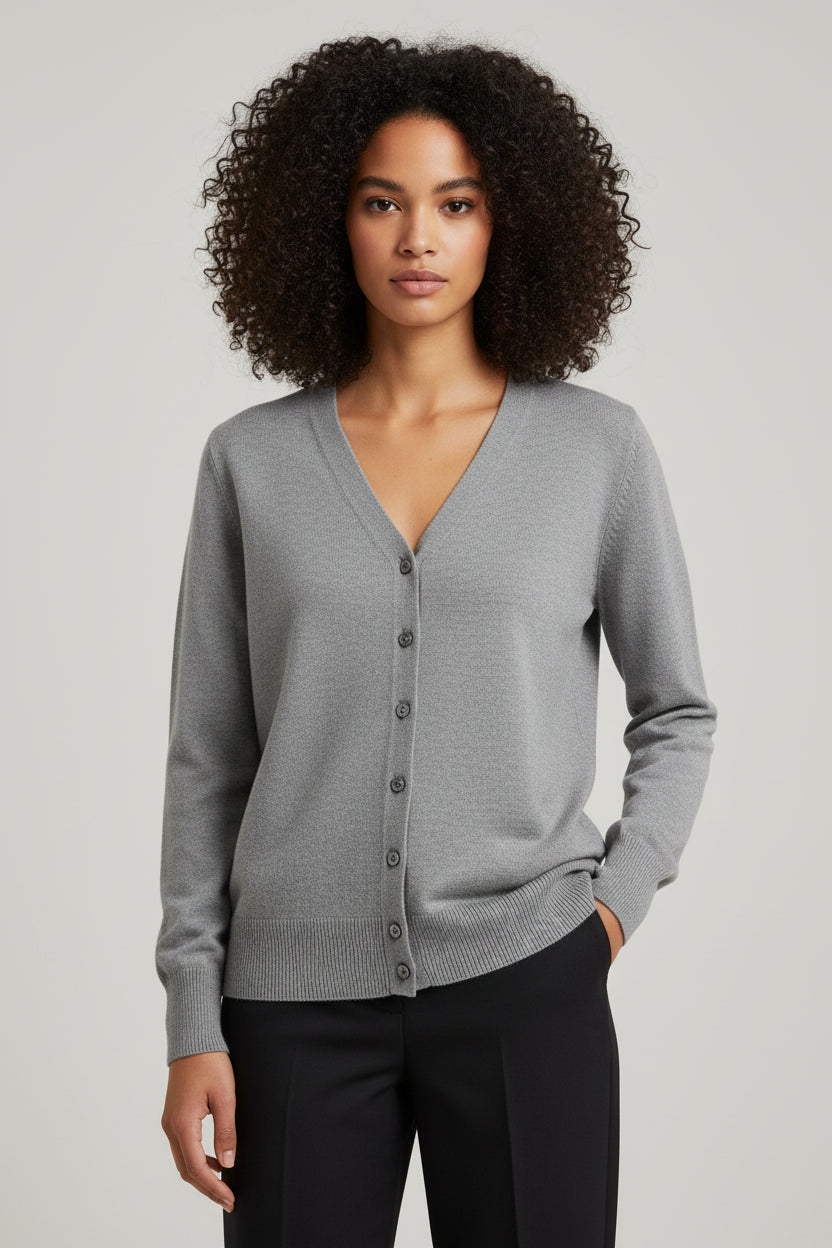 Women’s V-Neck Long Sleeve  Knit Cardigan Sweater