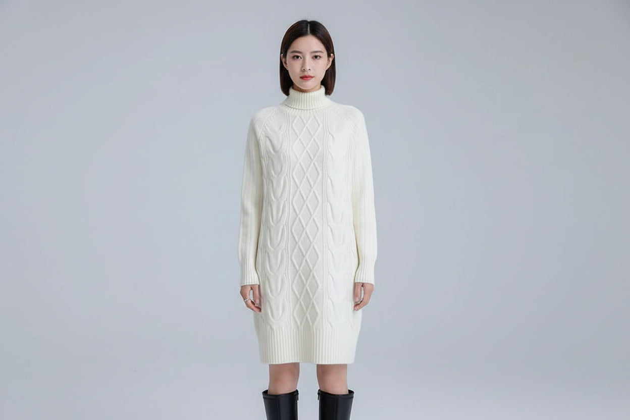 Women’s Winter Knitted Dress Long Sleeve Sweater