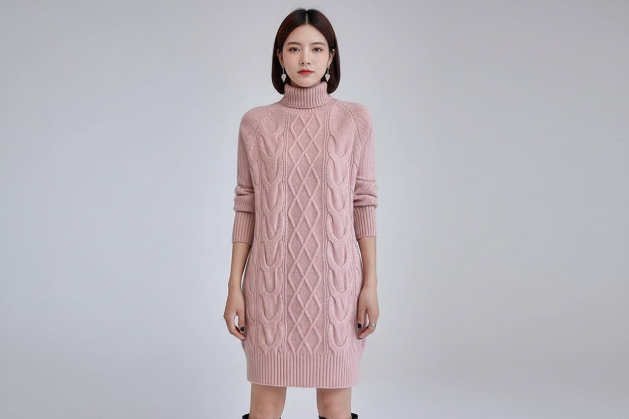 Women’s Winter Knitted Dress Long Sleeve Sweater