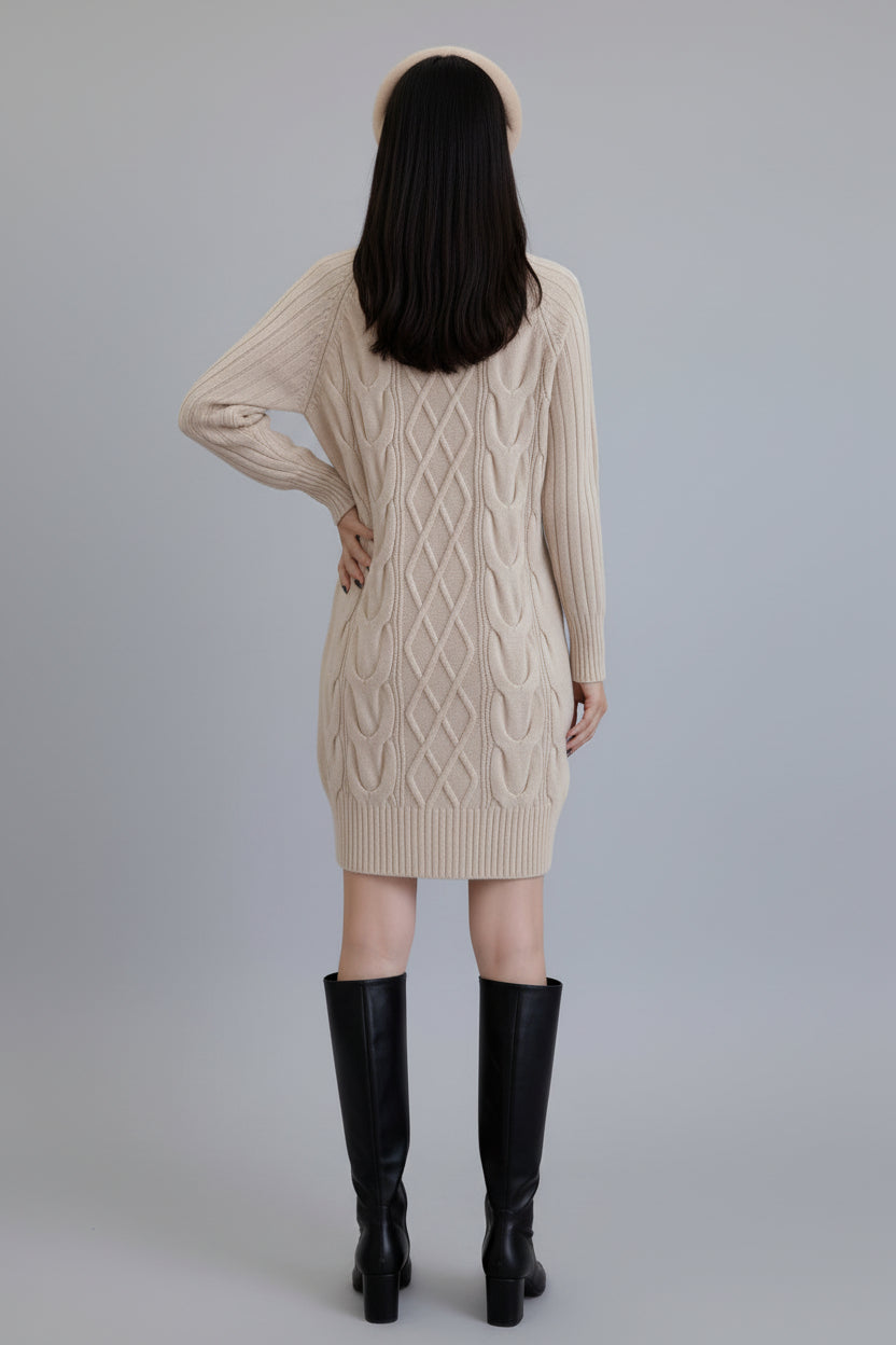 Women’s Winter Knitted Dress Long Sleeve Sweater