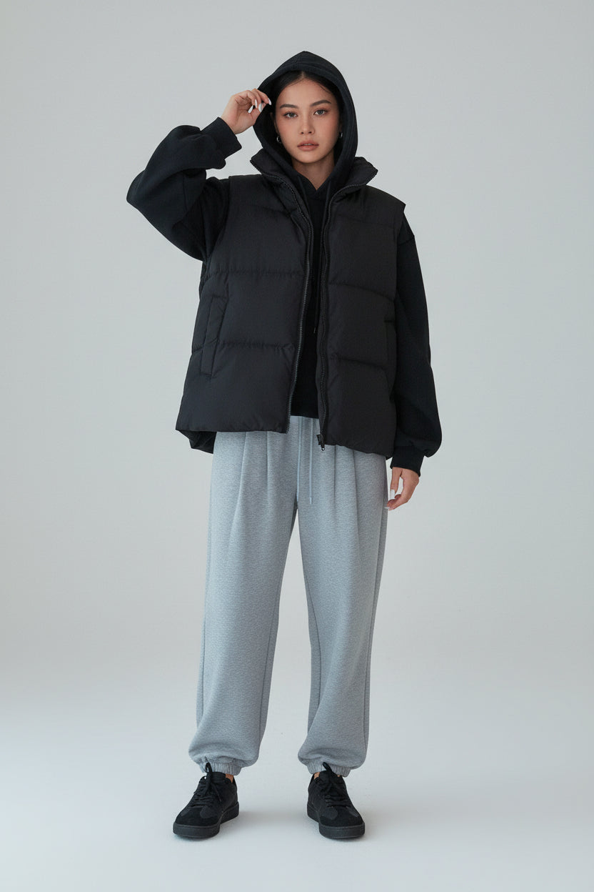 Women’s Zipper Sleeveless Padded Jacket Lightweight Vest