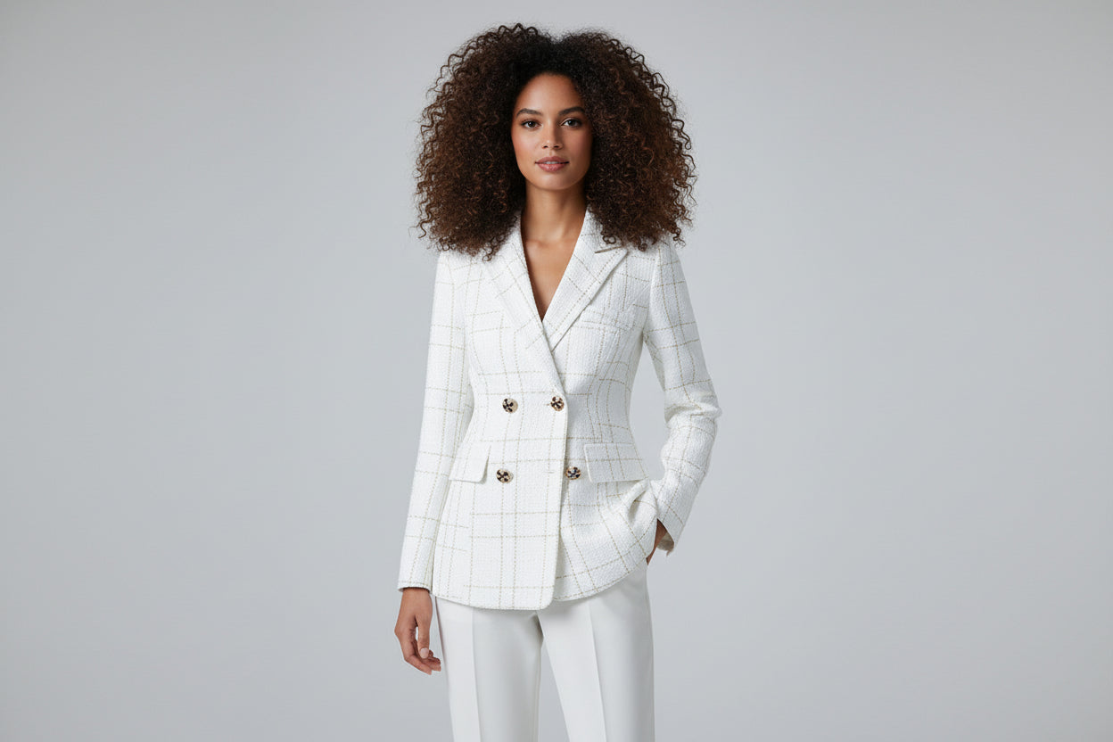 Women’s lapel collar Slim Fit Tweed Coat