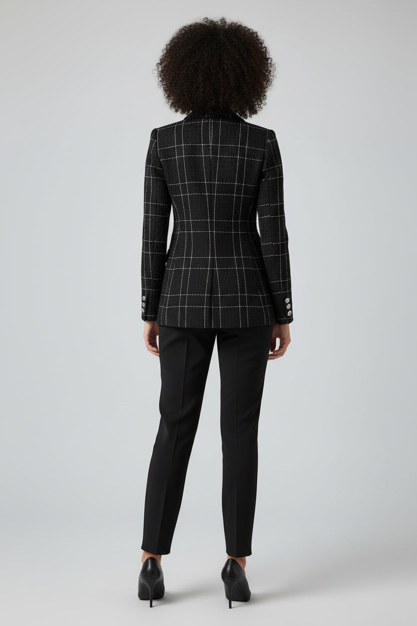 Women’s lapel collar Slim Fit Tweed Coat